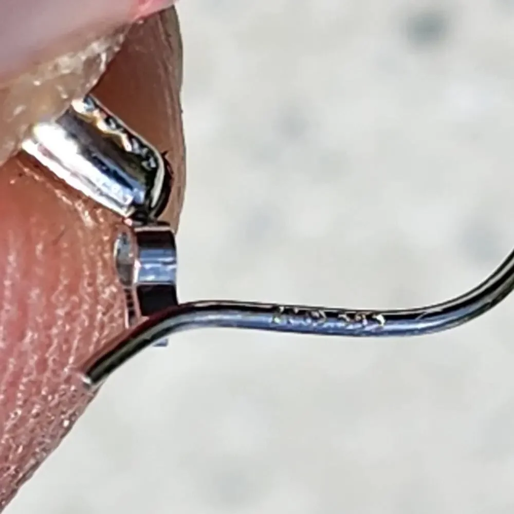 Vintage 14K Fine White Gold Corrugated Round Hoop Earrings - Picture 5 of 10
